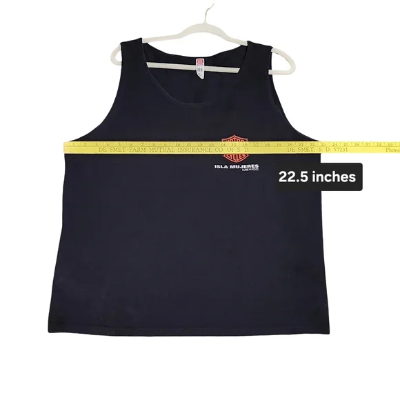 HARLEY DAVIDSON Mens Tank Top XL Black Biker Grunge Isla Mujeres Mexico - Picture 7 of 8